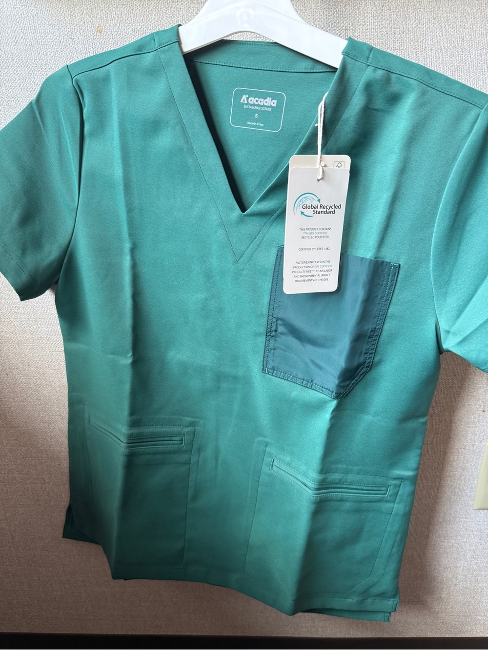 Arcadia teal medical scrub top